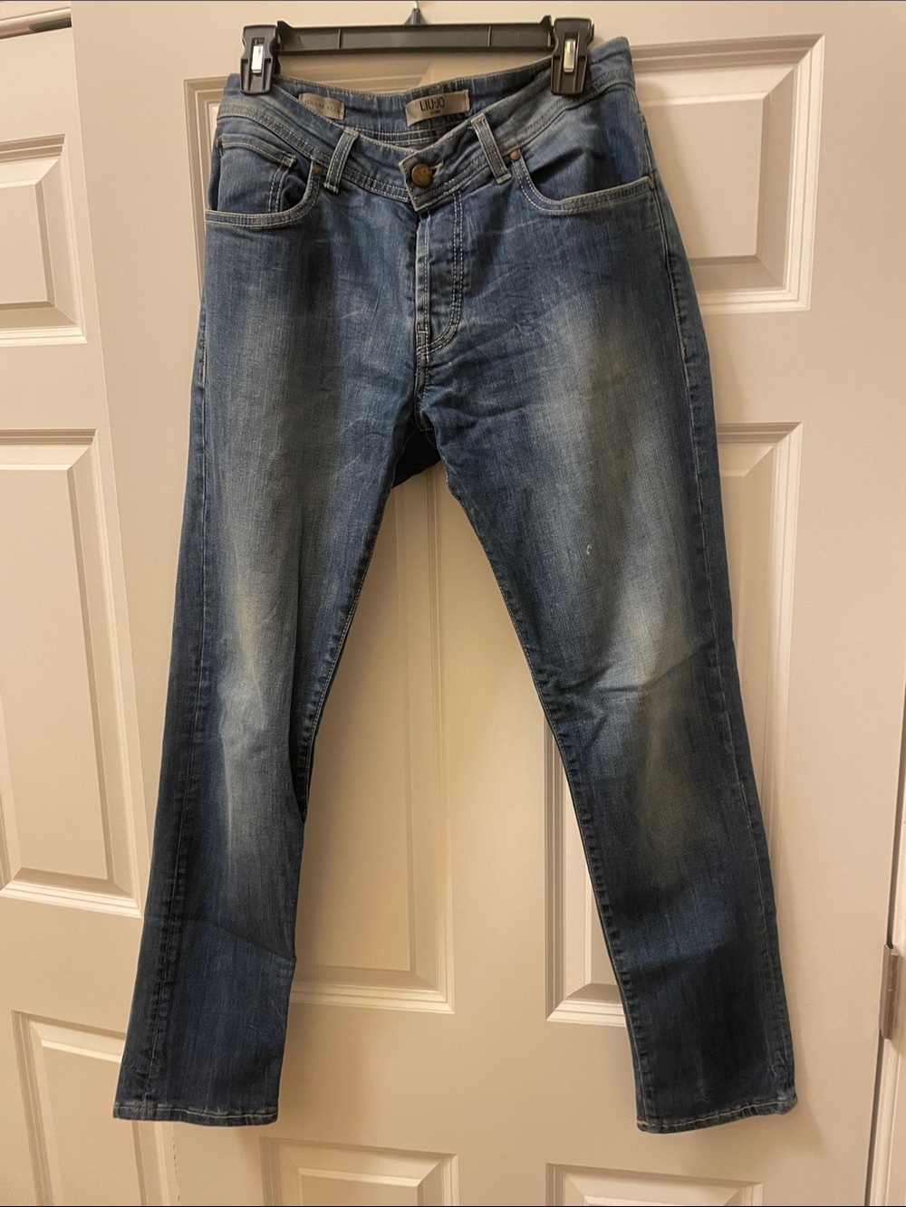 Liu Jo Men's Washed Blue Slim Straight Jeans